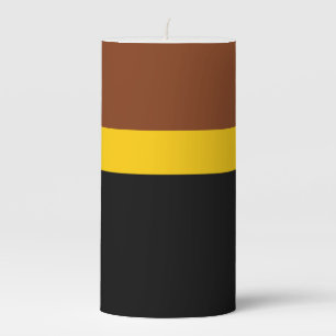 Brown Yellow Black Color Block Style Design Pillar Candle