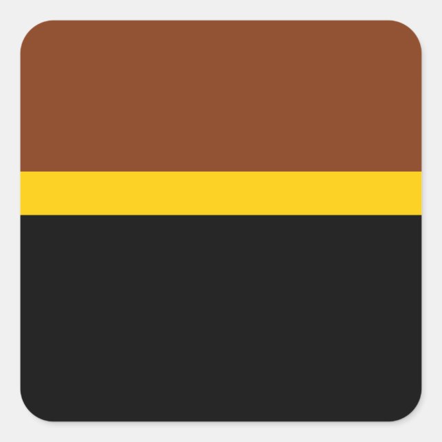 Brown Yellow Black Color Block Style Design  Square Sticker (Front)