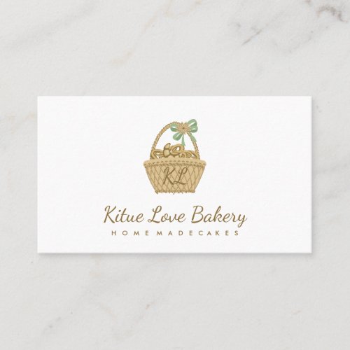 Brown Yellow Bread Rustic Picnic Bakery Croissant Business Card