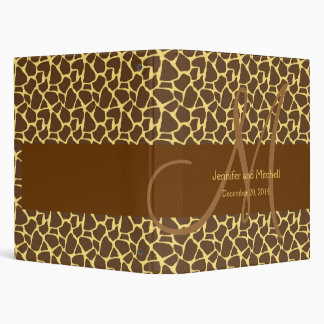 Brown Yellow Giraffe Print Wedding Planner Binder