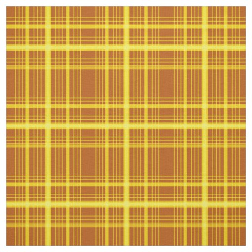 Brown Yellow Graphic Windowpane Plaid Check Fabric