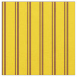 [ Thumbnail: Brown & Yellow Lines/Stripes Pattern Fabric ]