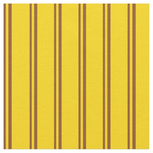 Brown & Yellow Lines/Stripes Pattern Fabric