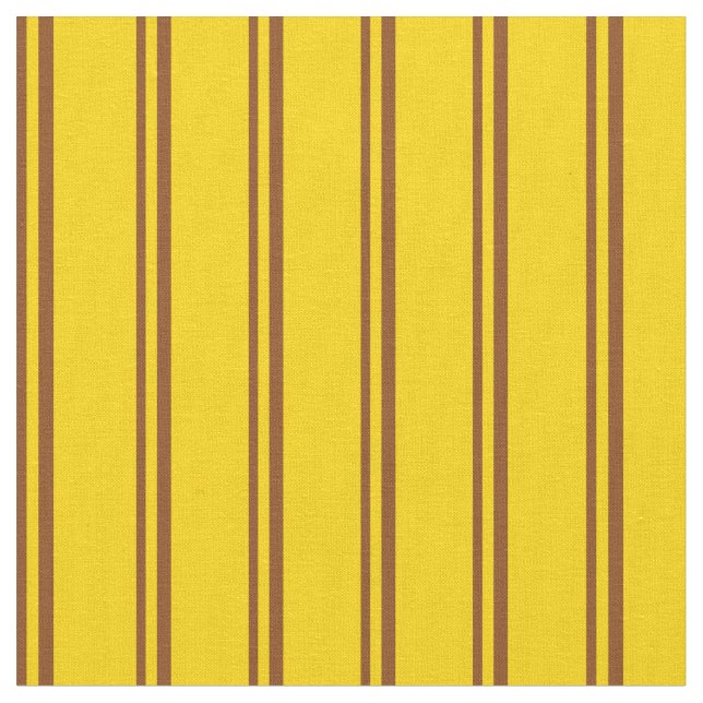 Brown & Yellow Lines/Stripes Pattern Fabric (Close Up)