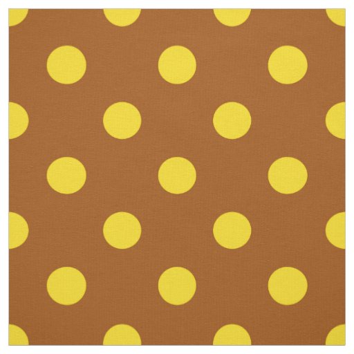 Brown Yellow Polka Dots Textile Fabric