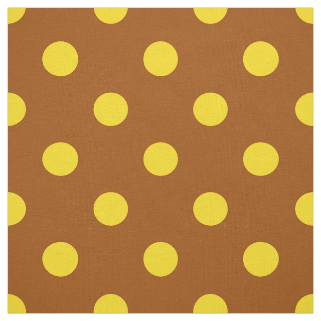 Brown Yellow Polka Dots Textile Fabric (Swatch)