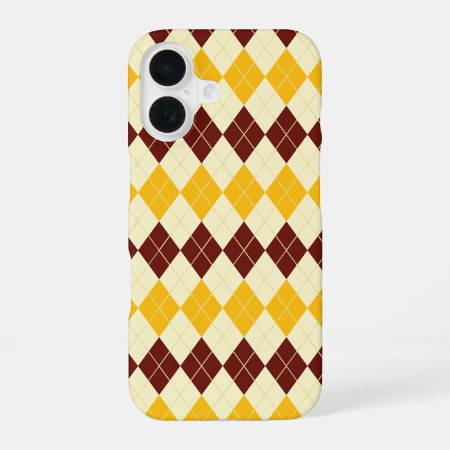 Brown - Yellow Scottish Tartan-Pattern Iphone Case (Back)