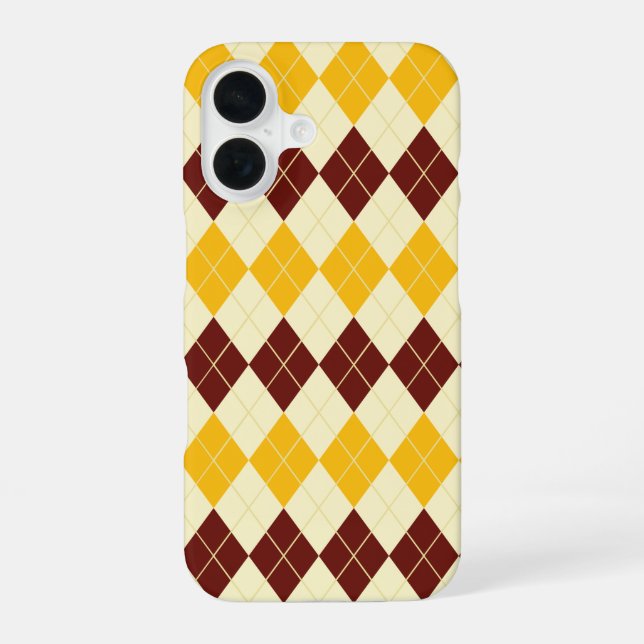 Brown - Yellow Scottish Tartan-Pattern Iphone Case (Back)