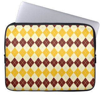 Brown - Yellow Scottish Tartan-Pattern Laptop Sleeve