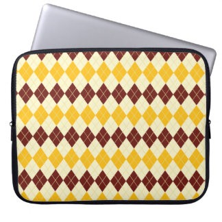 Brown - Yellow Scottish Tartan-Pattern Laptop Sleeve