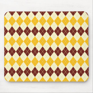 Brown - Yellow Scottish Tartan-Pattern Mouse Pad