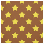 Brown Yellow Stars Pattern Decorative Textile Fabric