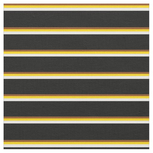 Brown, Yellow, White & Black Colored Lines Fabric