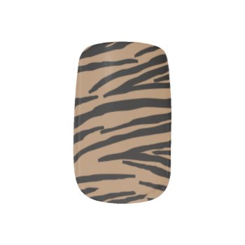 Brown Zebra Minx® Nail Wraps by StormythoughtsGifts at Zazzle