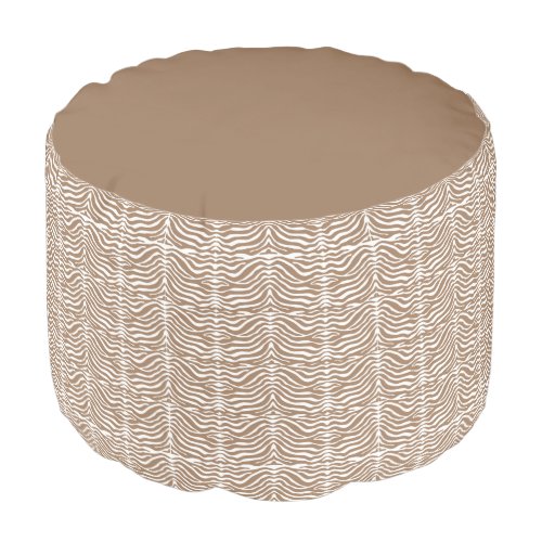 Brown Zebra Pattern Pouf