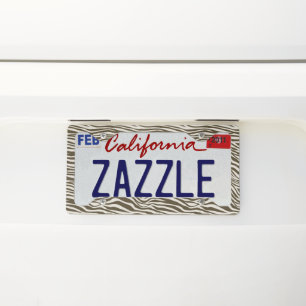 Brown Zebra Print License Plate Frame