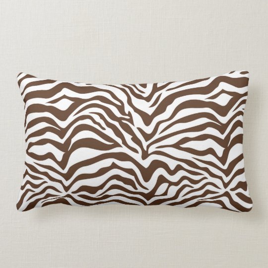Brown Zebra Print Lumbar Pillow Zazzle Com