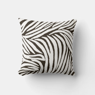 Brown Zebra Print Throw Pillow
