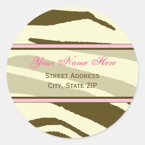 Brown Zebra Print with Pink Address Labels