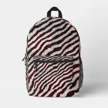 Brown Zebra Printed Backpack by ZionMade at Zazzle
