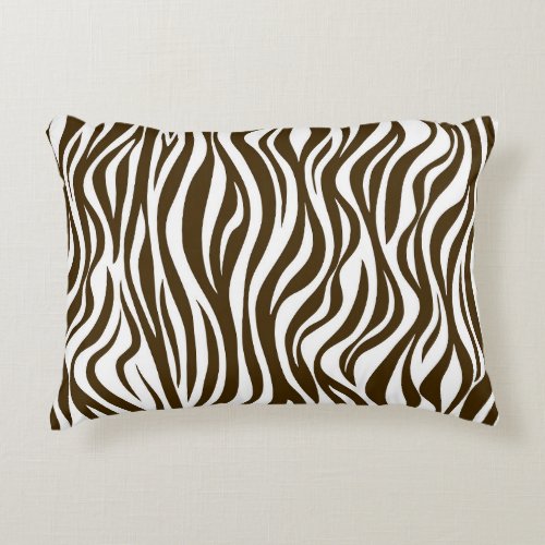 Brown Zebra Skin Print Accent Pillow