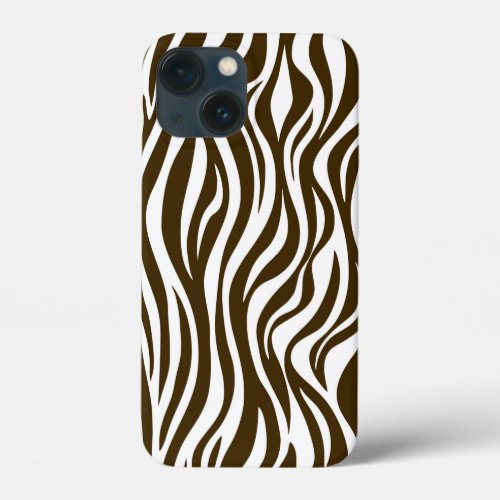 Brown Zebra Skin Print iPhone 13 Mini Case