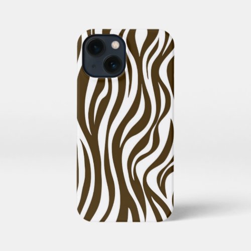 Brown Zebra Skin Print iPhone 13 Mini Case