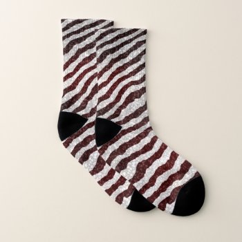 Brown Zebra Socks by ZionMade at Zazzle