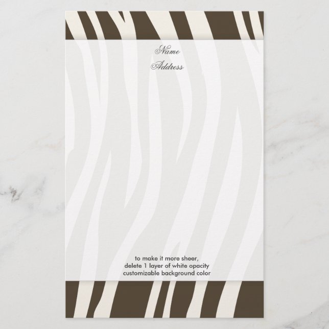 Brown Zebra Stripes background color!! Stationery (Front)