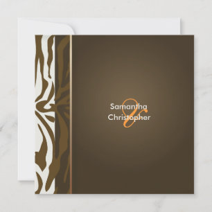 Brown Zebra stripes/Wedding Invitations