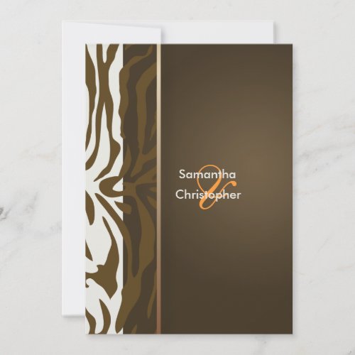 Brown Zebra stripes/Wedding Invitations