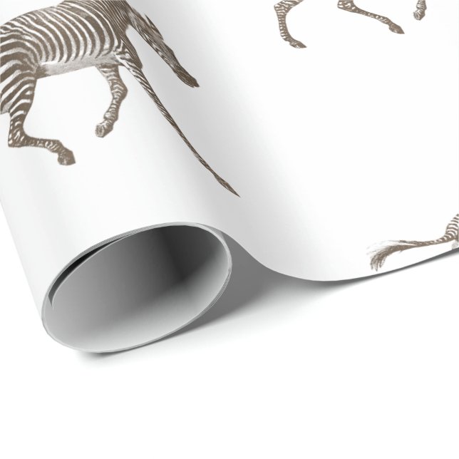 Brown Zebras Wrapping Paper (Roll Corner)