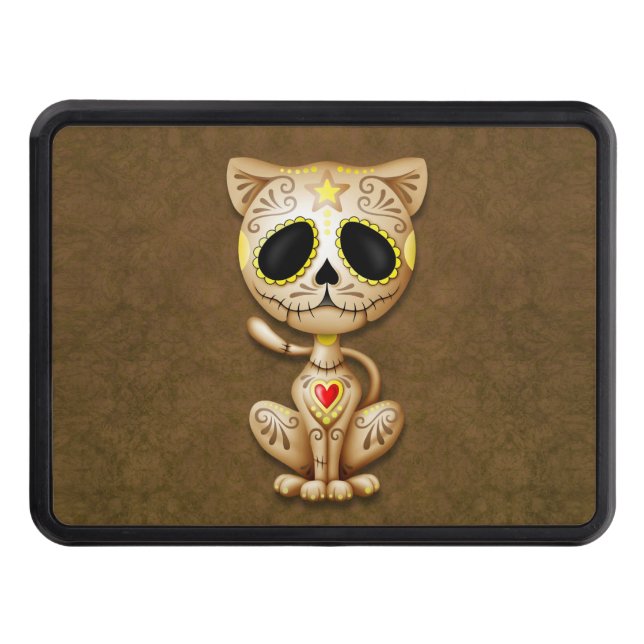Brown Zombie Sugar Kitten Cat Tow Hitch Cover (Front)