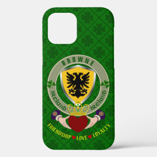Browne Irish Shield & Claddagh Personalized  iPhone 12 Case