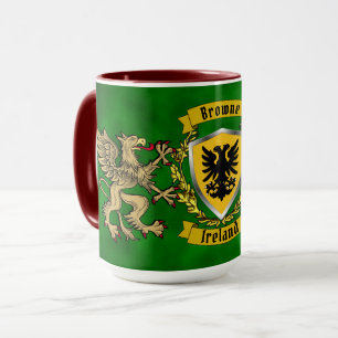 Browne Irish Shield & Griffins Personalized Mug
