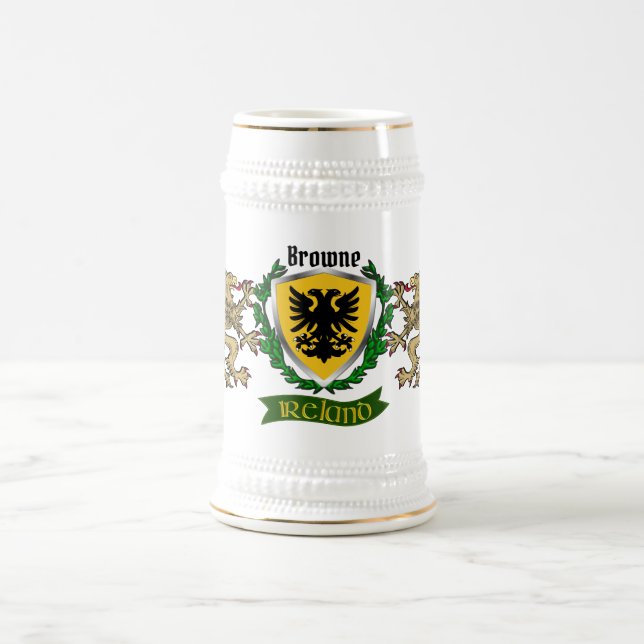 Browne Irish Shield Personalized Beer Stein (Center)