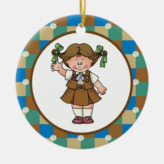 Brownie 1 ceramic ornament (Front)