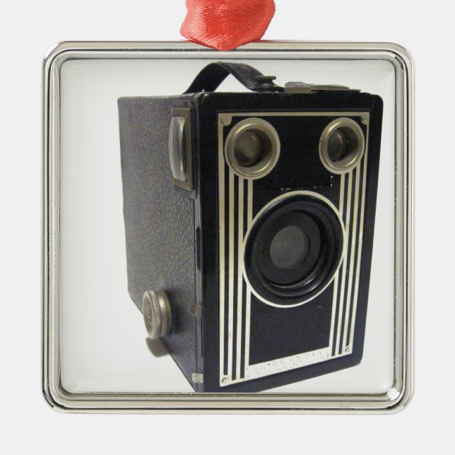 Brownie Antique Camera Metal Ornament (Front)
