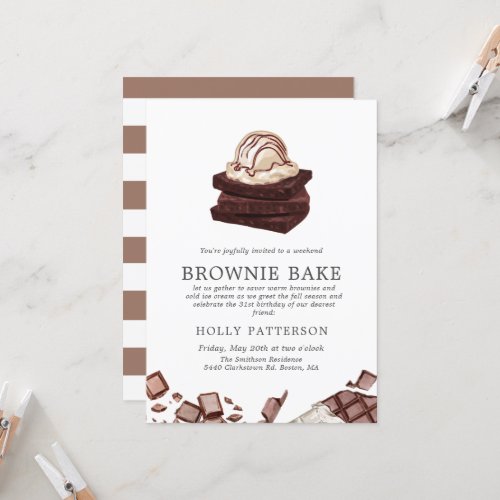 Brownie Bake  Bake Themed Gathering Invitation