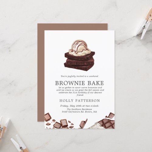 Brownie Bake  Bake Themed Small Gathering Invitation