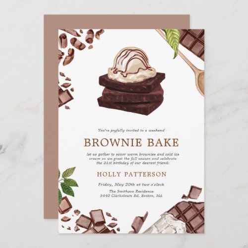 Brownie Bake  Baking Themed Housewarming Invitati Invitation