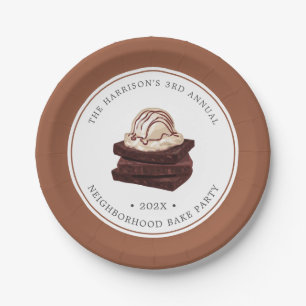 Brownie Bake Themed Party Paper Plate