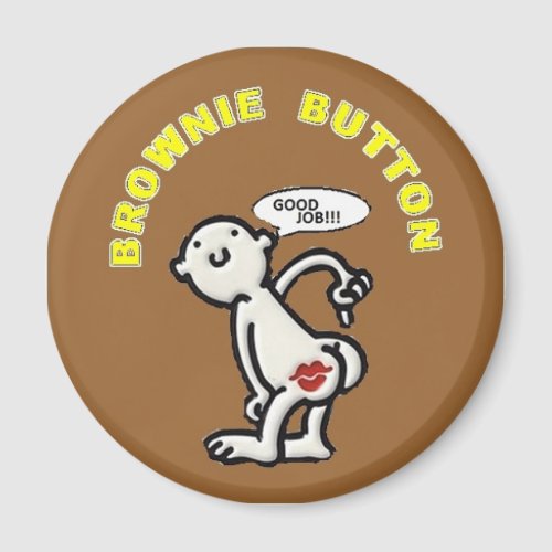 BROWNIE BUTTON MAGNET