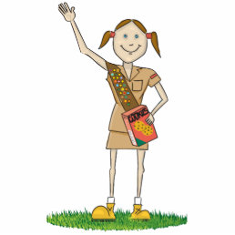 Brownie Girl Scouting | Brunette Cutout