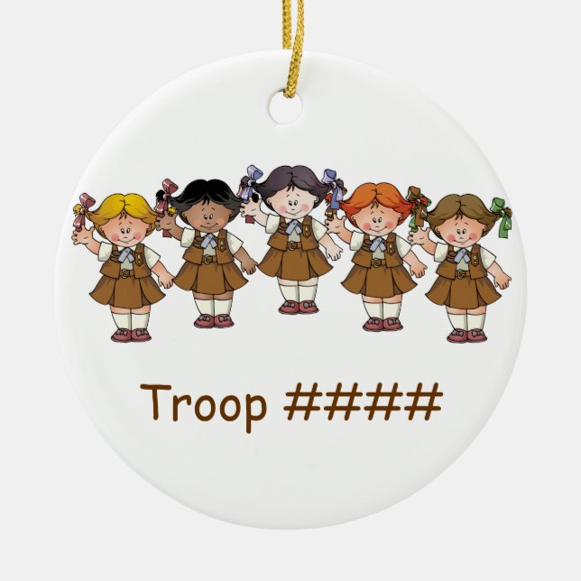 Brownie Group Ceramic Ornament (Front)