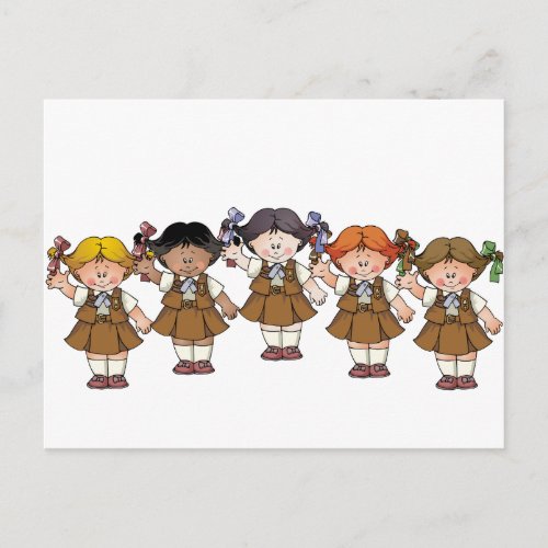 Brownie Group Postcard