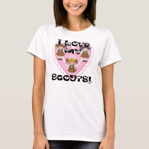 Brownie I Love My Scouts Hearts T_Shirt