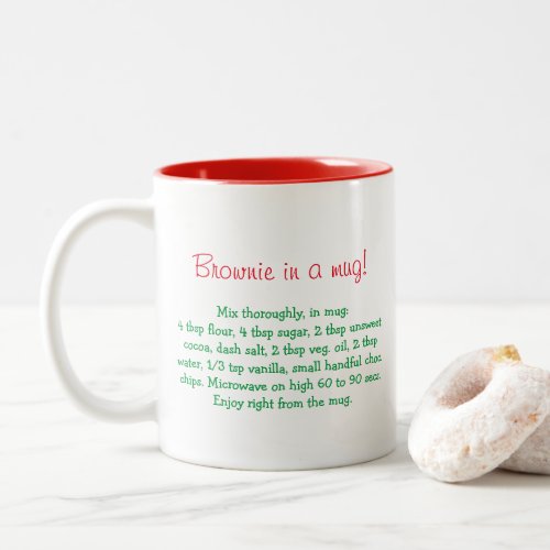 Brownie in a mug recipe personalized mug
