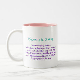Brownie in a mug recipe personalized mug