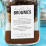 Brownie Mix in a Jar Gift  Food Label